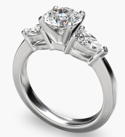 Classic Pear Shaped Diamond Engagement Ring in Platinum